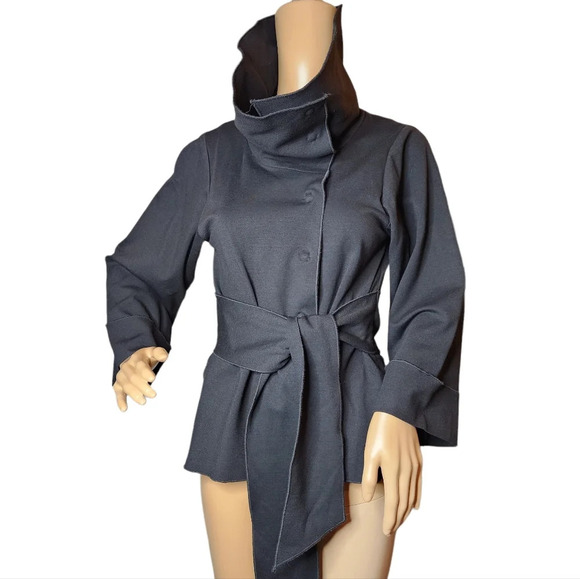 Theory ponte attached waist tie button up jacket - Picture 8 of 17